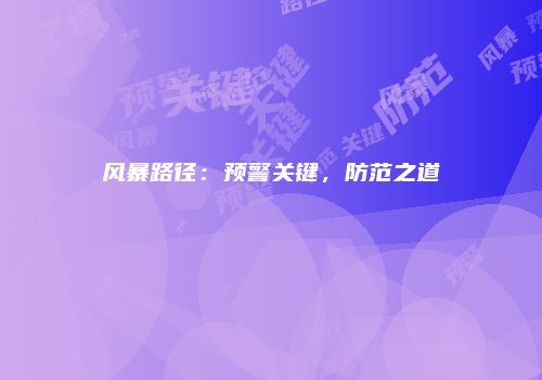 风暴路径：预警关键，防范之道
