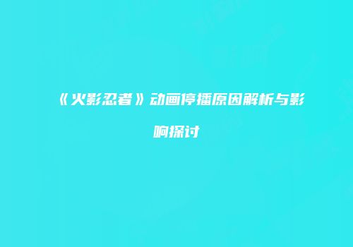 《火影忍者》动画停播原因解析与影响探讨