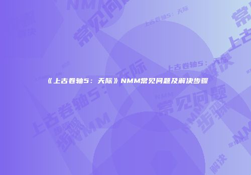 《上古卷轴5：天际》NMM常见问题及解决步骤