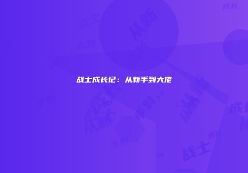 战士成长记：从新手到大佬