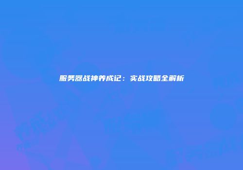 服务器战神养成记：实战攻略全解析