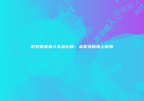 游戏赏金猎人实战心得：从菜鸟到海上鬣狗