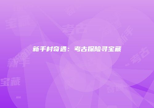 新手村奇遇：考古探险寻宝藏