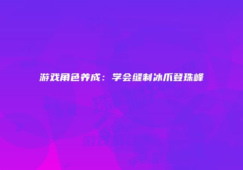游戏角色养成：学会缝制冰爪登珠峰