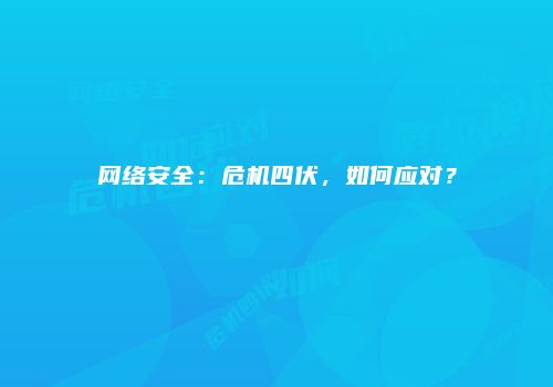 网络安全：危机四伏，如何应对？