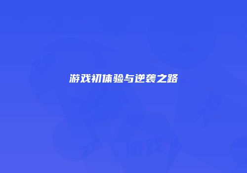 游戏初体验与逆袭之路