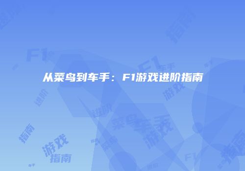 从菜鸟到车手：F1游戏进阶指南
