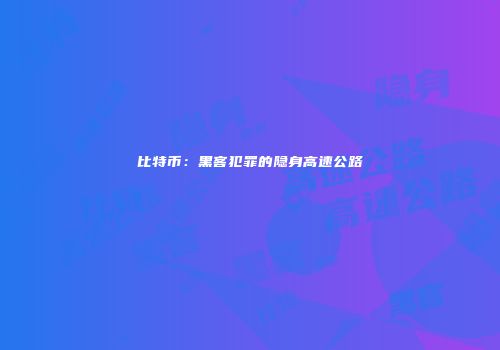 比特币：黑客犯罪的隐身高速公路