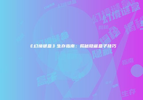 《幻境谜盒》生存指南：揭秘隐藏盒子技巧