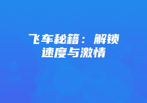 飞车秘籍：解锁速度与激情