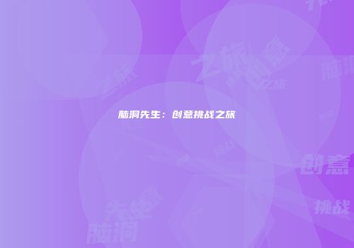 脑洞先生：创意挑战之旅