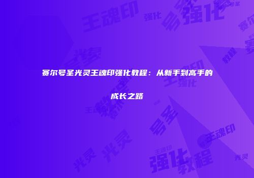 赛尔号圣光灵王魂印强化教程：从新手到高手的成长之路