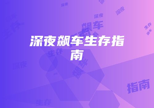 深夜飙车生存指南