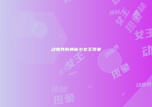 动物界的神秘小女王现象