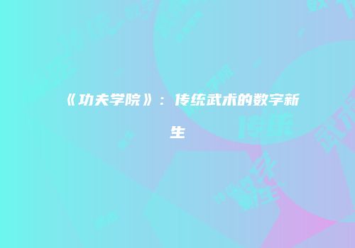 《功夫学院》：传统武术的数字新生