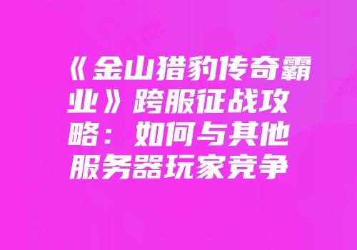 《金山猎豹传奇霸业》跨服征战攻略：如何与其他服务器玩家竞争
