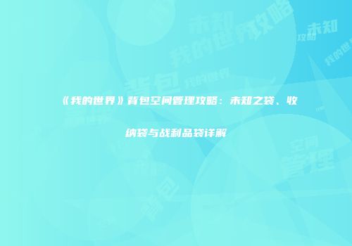《我的世界》背包空间管理攻略：未知之袋、收纳袋与战利品袋详解