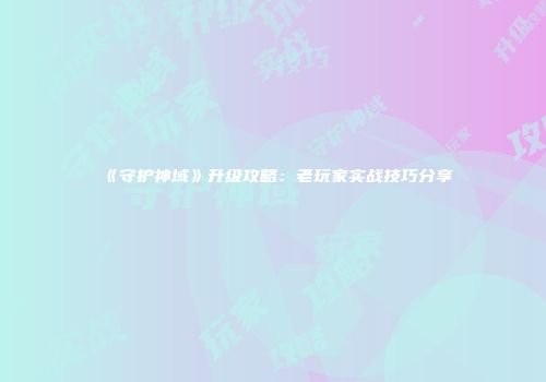 《守护神域》升级攻略：老玩家实战技巧分享