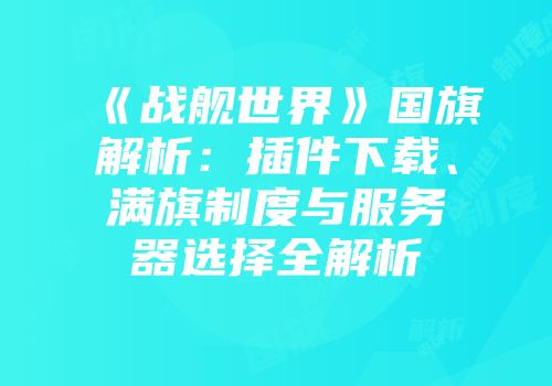 《战舰世界》国旗解析：插件下载、满旗制度与服务器选择全解析