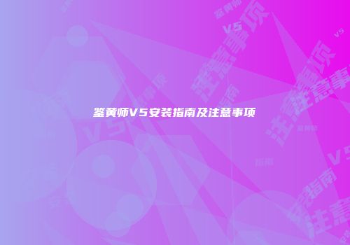 鉴黄师V5安装指南及注意事项