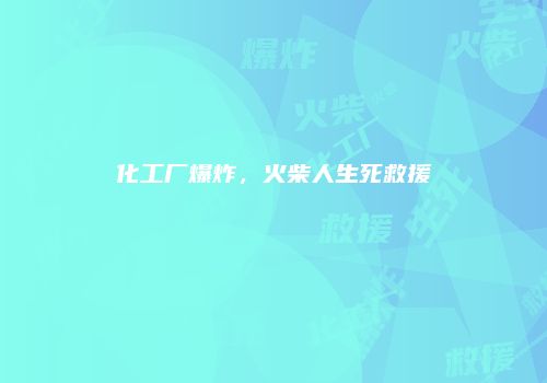 化工厂爆炸，火柴人生死救援