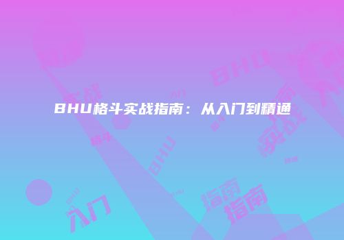 BHU格斗实战指南：从入门到精通