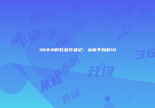 368小时巨塔升级记：从新手到前10