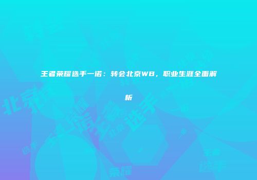 王者荣耀选手一诺：转会北京WB，职业生涯全面解析