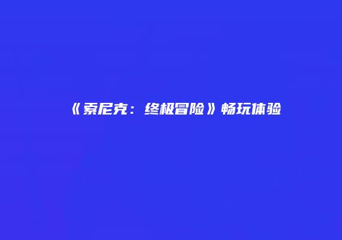 《索尼克：终极冒险》畅玩体验