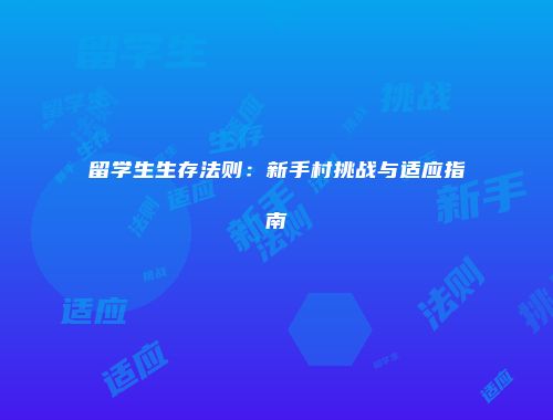 留学生生存法则：新手村挑战与适应指南