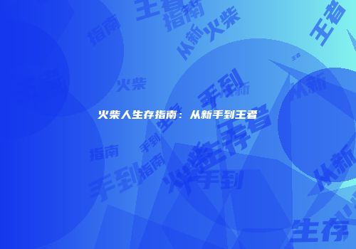 火柴人生存指南：从新手到王者