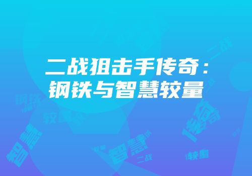二战狙击手传奇：钢铁与智慧较量