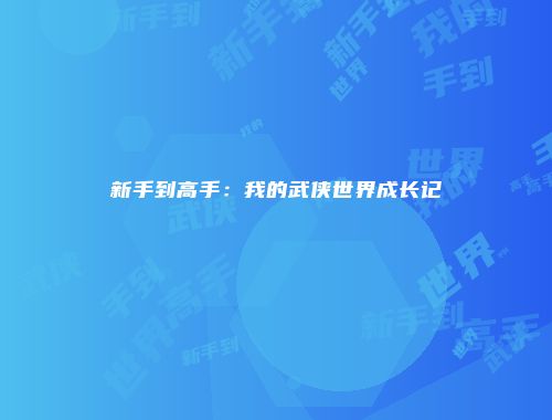 新手到高手：我的武侠世界成长记