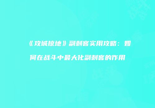 《攻城掠地》副刺客实用攻略：如何在战斗中最大化副刺客的作用