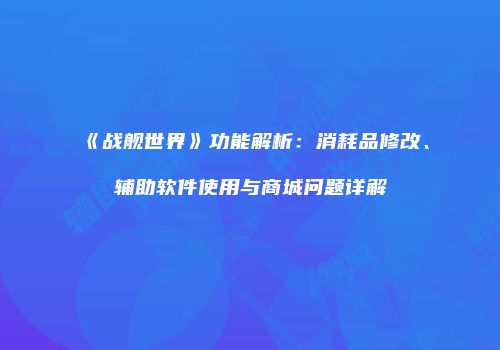 《战舰世界》功能解析：消耗品修改、辅助软件使用与商城问题详解