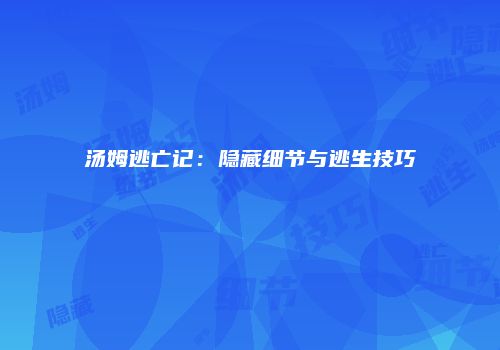 汤姆逃亡记：隐藏细节与逃生技巧