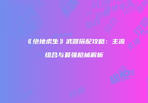 《绝地求生》武器搭配攻略：主流组合与最强枪械解析