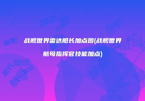 战舰世界雷达船长加点图(战舰世界航母指挥官技能加点)