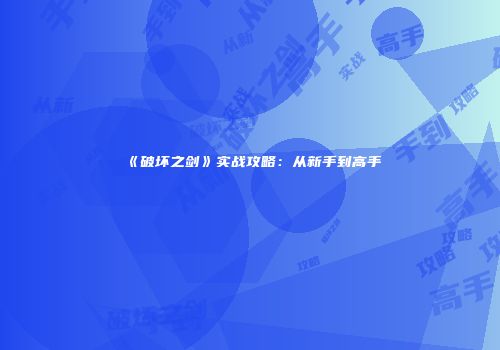 《破坏之剑》实战攻略：从新手到高手
