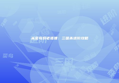 从菜鸟到老狐狸：三国杀进阶攻略