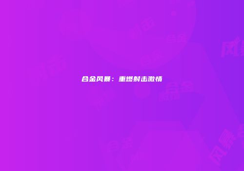 合金风暴：重燃射击激情