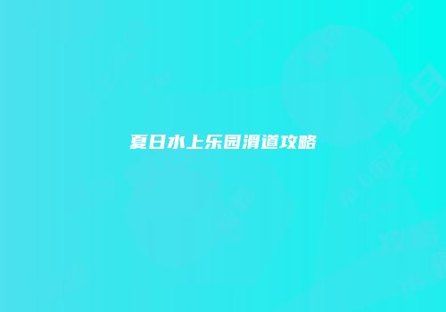 夏日水上乐园滑道攻略