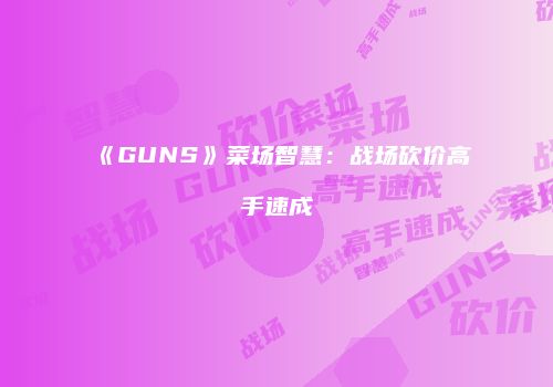 《GUNS》菜场智慧：战场砍价高手速成