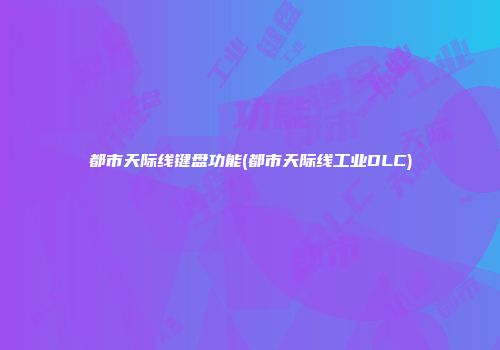 都市天际线键盘功能(都市天际线工业DLC)