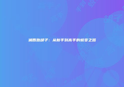 湘西跑胡子：从新手到高手的蜕变之路