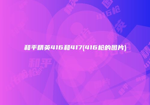和平精英416和417(416枪的图片)