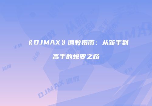 《DJMAX》调教指南：从新手到高手的蜕变之路