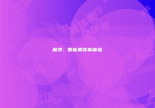 魔煲：智能煮饭新体验