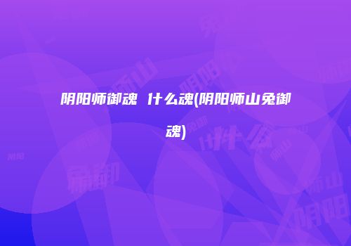 阴阳师御魂 什么魂(阴阳师山兔御魂)