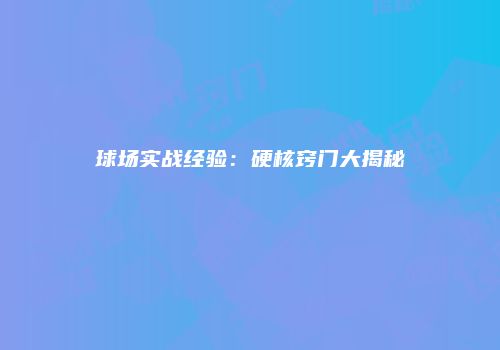 球场实战经验：硬核窍门大揭秘
